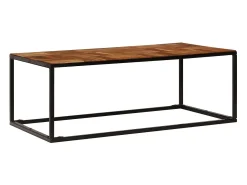 vidaxl Mesa de centro 110x60x40 cm madeira acácia maciça e aço^ Mesa De Centro