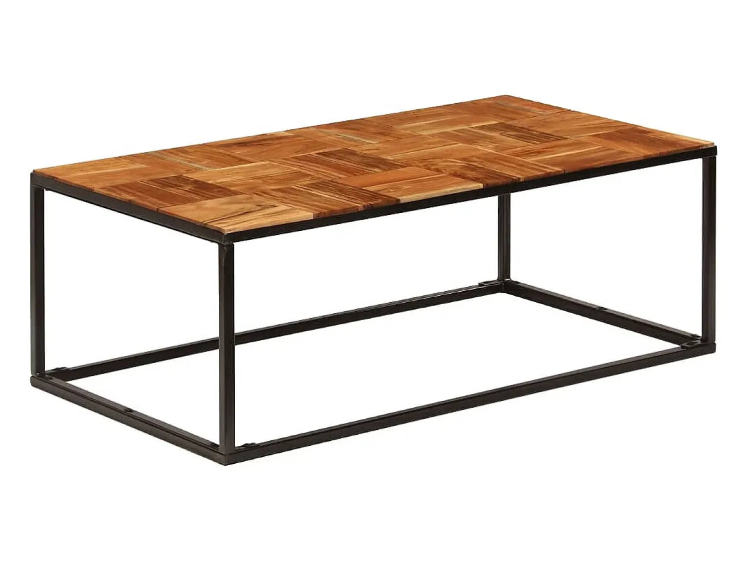 vidaxl Mesa de centro 110x60x40 cm madeira acácia maciça e aço^ Mesa De Centro