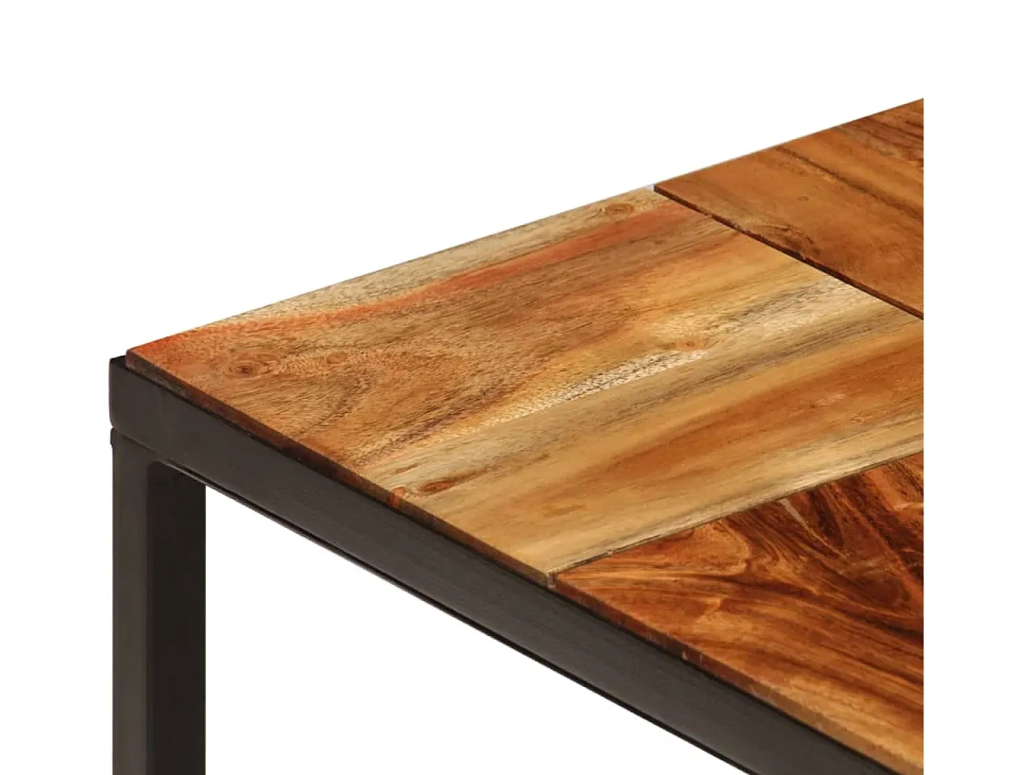 vidaxl Mesa de centro 110x60x40 cm madeira acácia maciça e aço^ Mesa De Centro