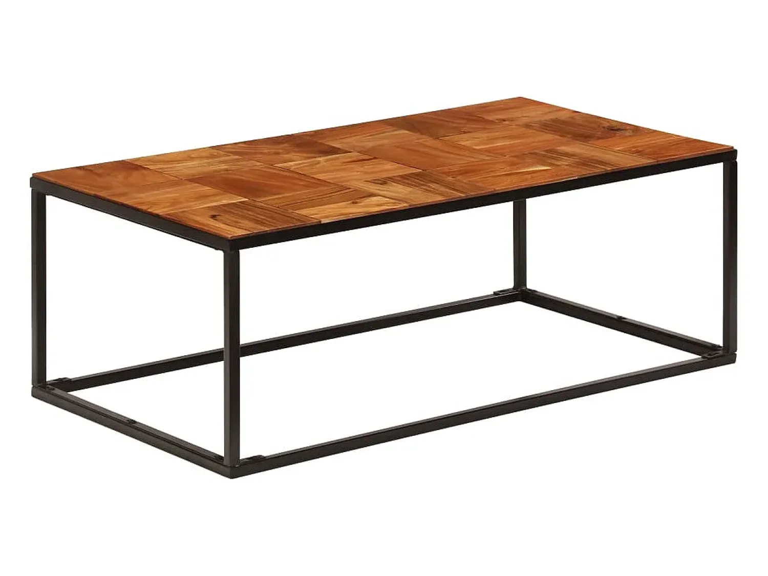 vidaxl Mesa de centro 110x60x40 cm madeira acácia maciça e aço^ Mesa De Centro