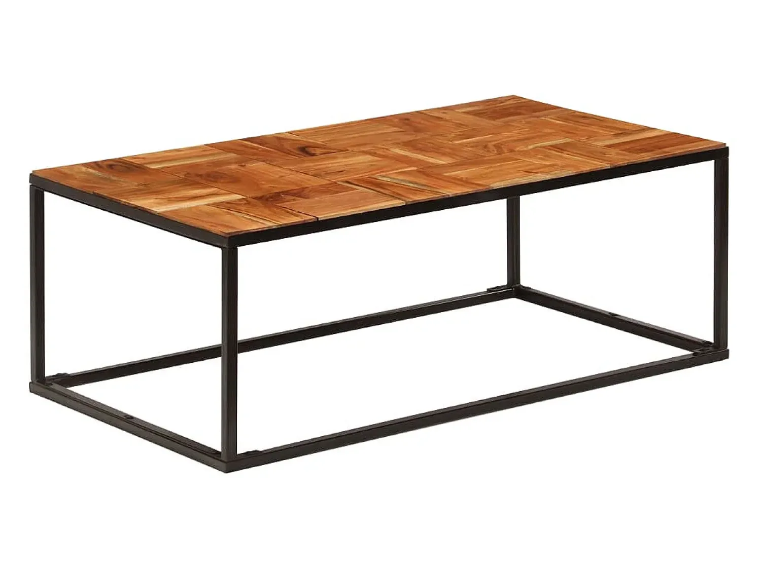 vidaxl Mesa de centro 110x60x40 cm madeira acácia maciça e aço^ Mesa De Centro