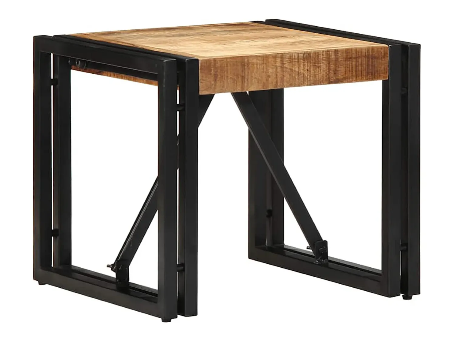 Mesa De Centro*vidaxl Mesa de centro 40x40x35 cm madeira de mangueira áspera maciça Natural claro