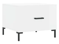 Mesa De Centro| Mesa de centro 50x50x40 cm madeira processada brilhante PT252090 Branco
