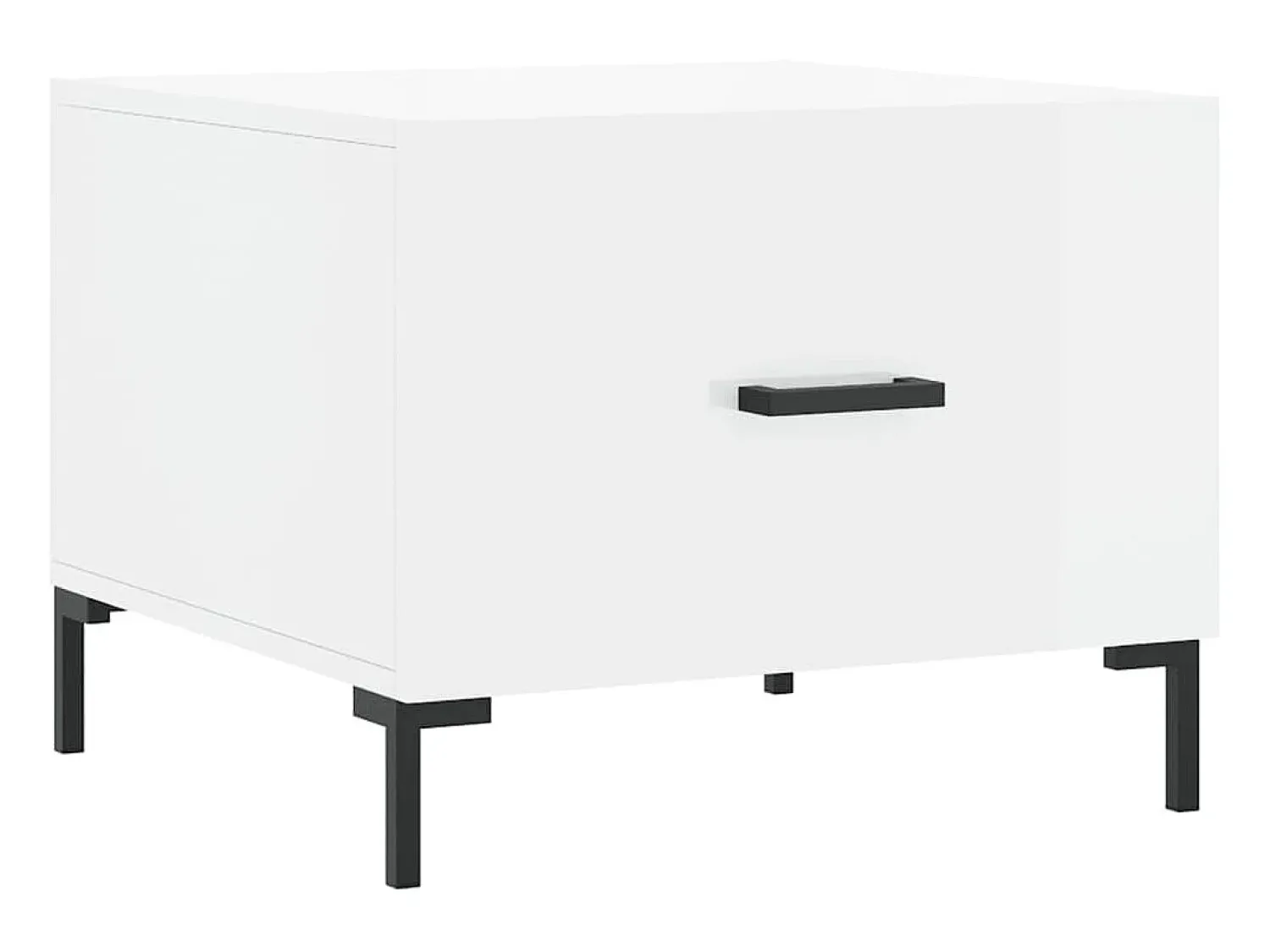 Mesa De Centro| Mesa de centro 50x50x40 cm madeira processada brilhante PT252090 Branco