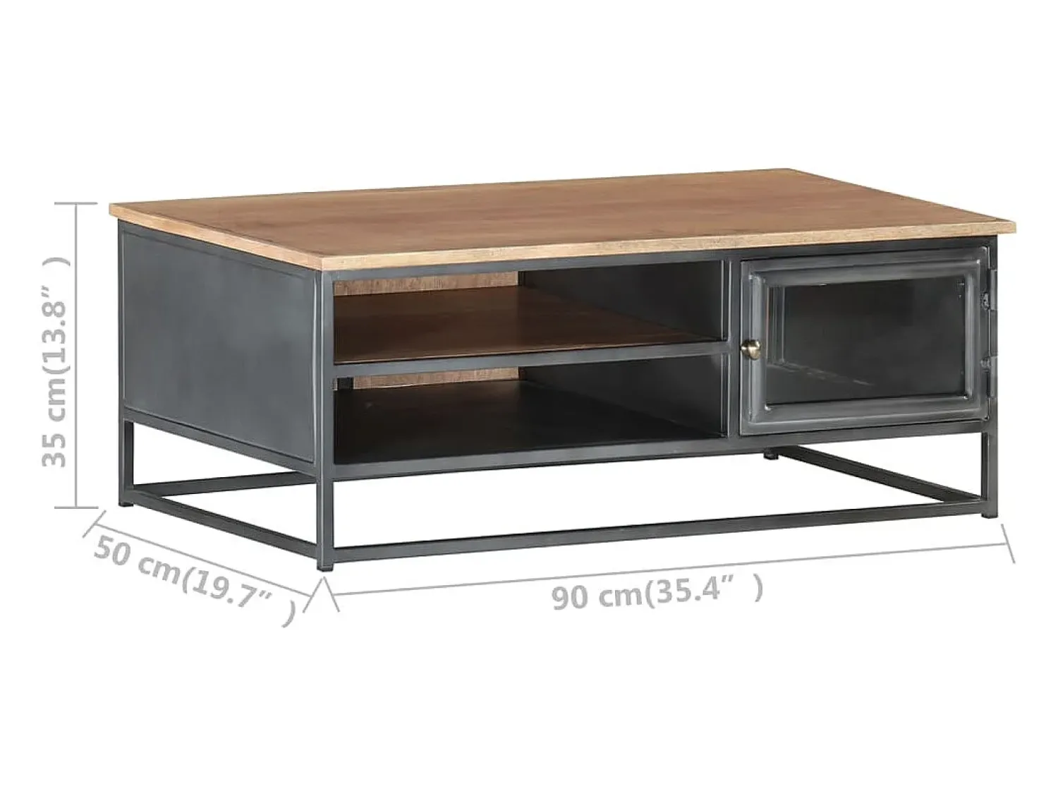 vidaxl Mesa de centro 90x50x35 cm madeira de acácia maciça^ Mesa De Centro