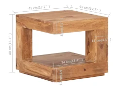 Best vidaxl Mesa de centro 45x45x40 cm madeira de acácia maciça Natural claro