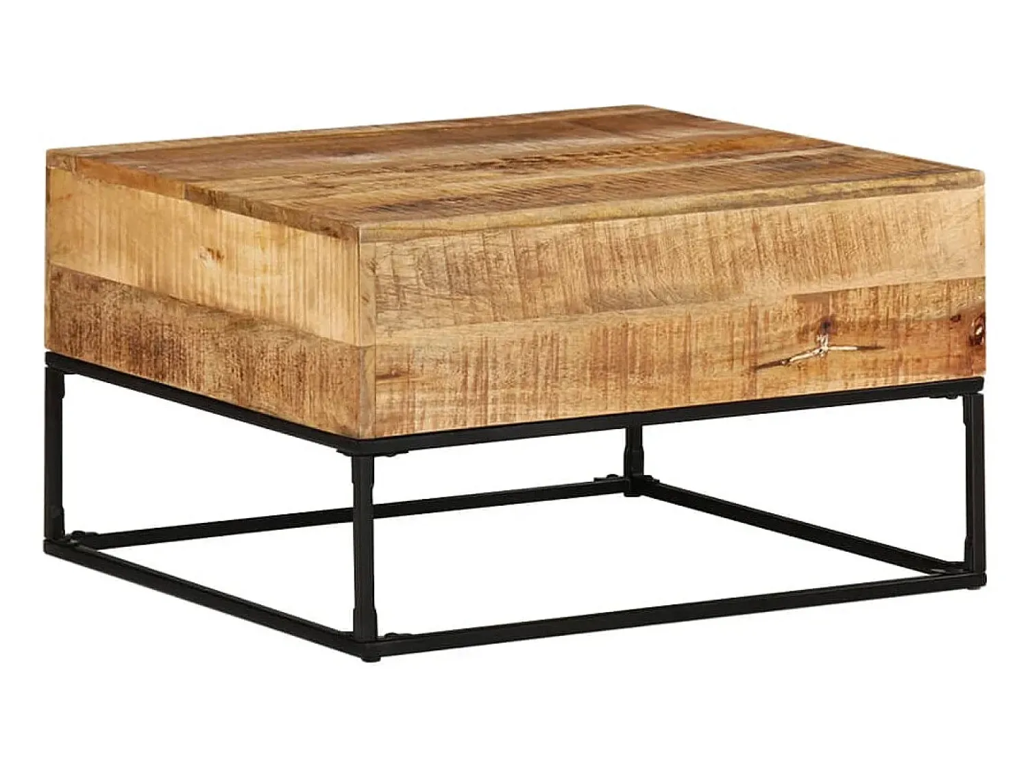 Mesa De Centro*vidaxl Mesa de centro 68x68x41 cm madeira de mangueira áspera Natural claro