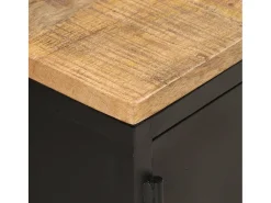 Mesa De Centro*vidaxl Mesa de centro 90x50x37 cm madeira de mangueira áspera maciça Preto