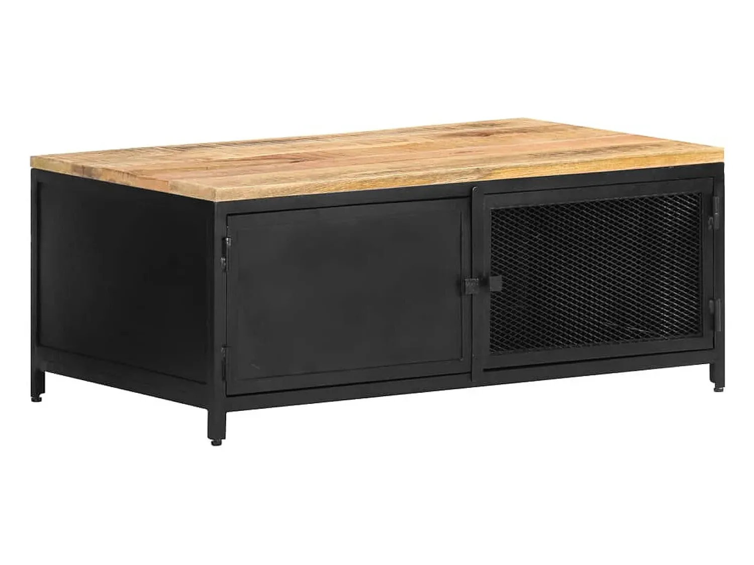 Mesa De Centro*vidaxl Mesa de centro 90x50x37 cm madeira de mangueira áspera maciça Preto