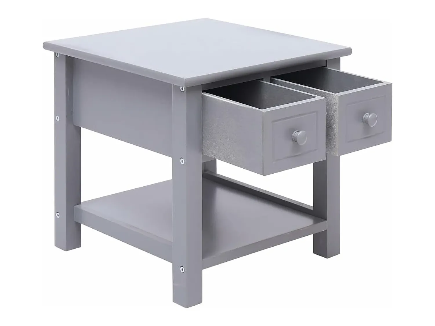 Mesa De Centro| Mesa de centro 40x40x40 cm madeira de paulownia PT947713 Cinzento