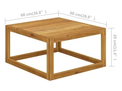 Mesa de centro 68x68x29 cm madeira de acácia maciça PT786833^ Mesa De Centro