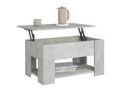Clearance Mesa de centro 79x49x41 cm madeira processada cinza cimento PT795437 Cinzento