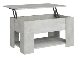 Clearance Mesa de centro 79x49x41 cm madeira processada cinza cimento PT795437 Cinzento