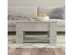 Clearance Mesa de centro 79x49x41 cm madeira processada cinza cimento PT795437 Cinzento