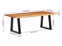Mesa De Centro|vidaxl Mesa de centro 110x55x40 cm madeira de acácia maciça Natural claro