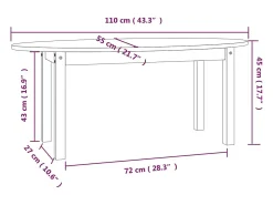vidaxl Mesa de centro 110x55x45 cm madeira de pinho maciça^ Mesa De Centro