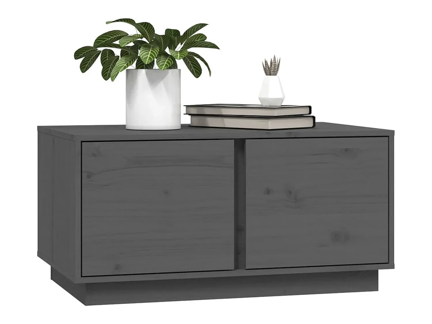 Mesa de centro 80x50x40 cm madeira de pinho maciça cinza PT467320^ Mesa De Centro