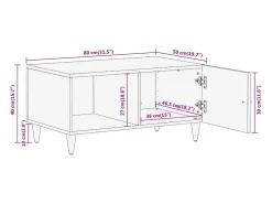 Mesa De Centro|vidaxl Mesa de centro 80x50x40 cm madeira de mangueira maciça Natural claro