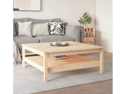 Mesa De Centro|vidaxl Mesa de centro 100x100x40 cm madeira maciça de pinho Natural claro