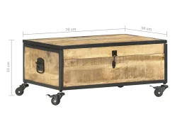 vidaxl Mesa de centro 70x50x33 cm madeira de mangueira maciça^ Mesa De Centro
