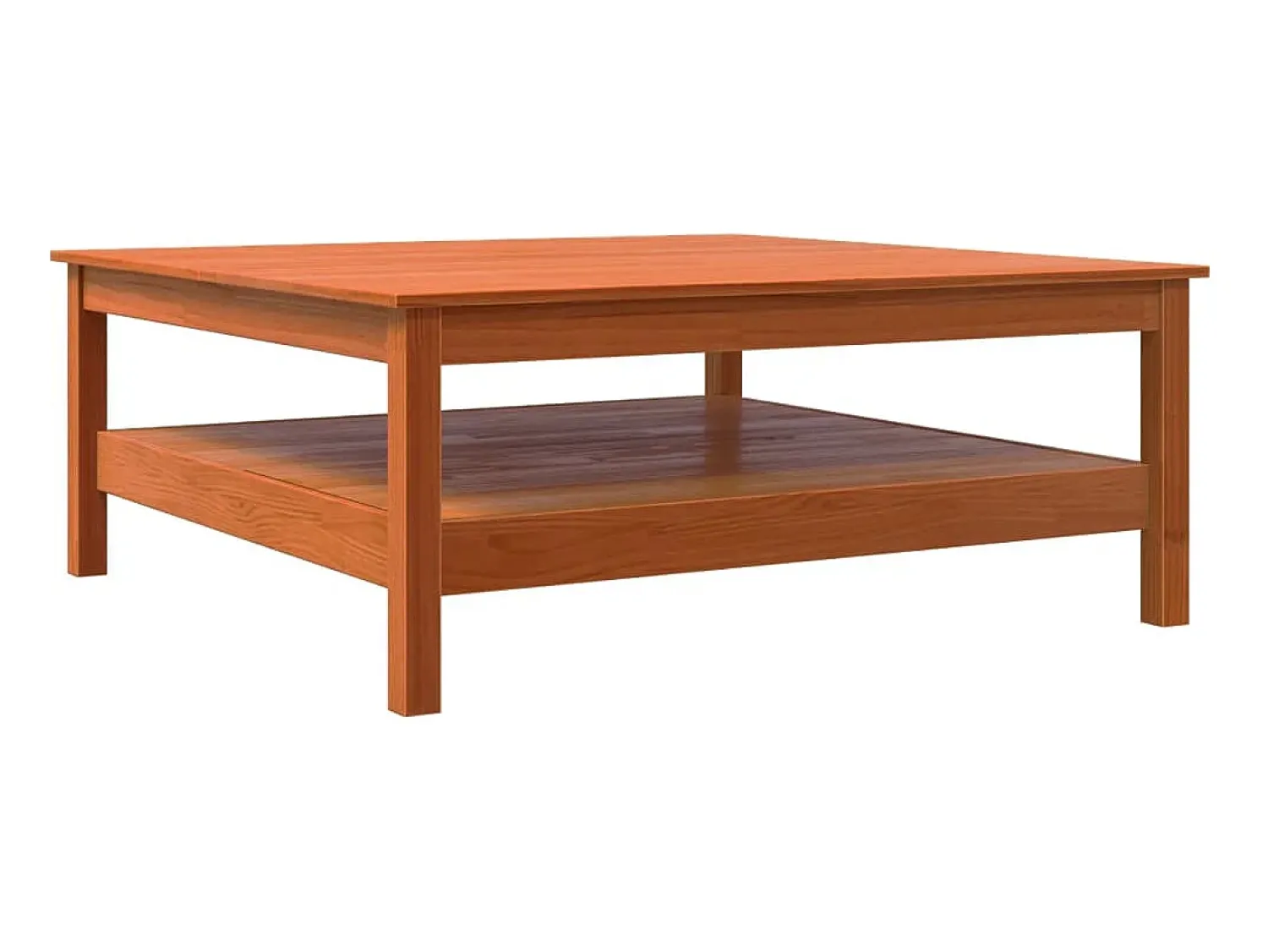 Mesa De Centro* Mesa de centro 100x100x40 cm madeira pinho maciça cera PT706405 Castanho