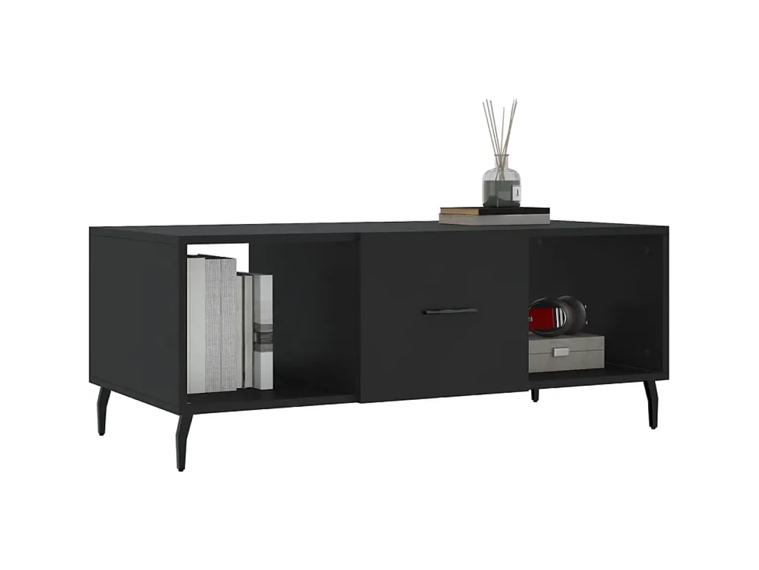 Clearance Mesa de centro 102x50x40 cm madeira processada PT144898 Preto