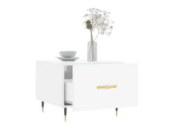 Mesa De Centro| Mesa de centro 50x50x40 cm madeira processada brilhante PT692669 Branco