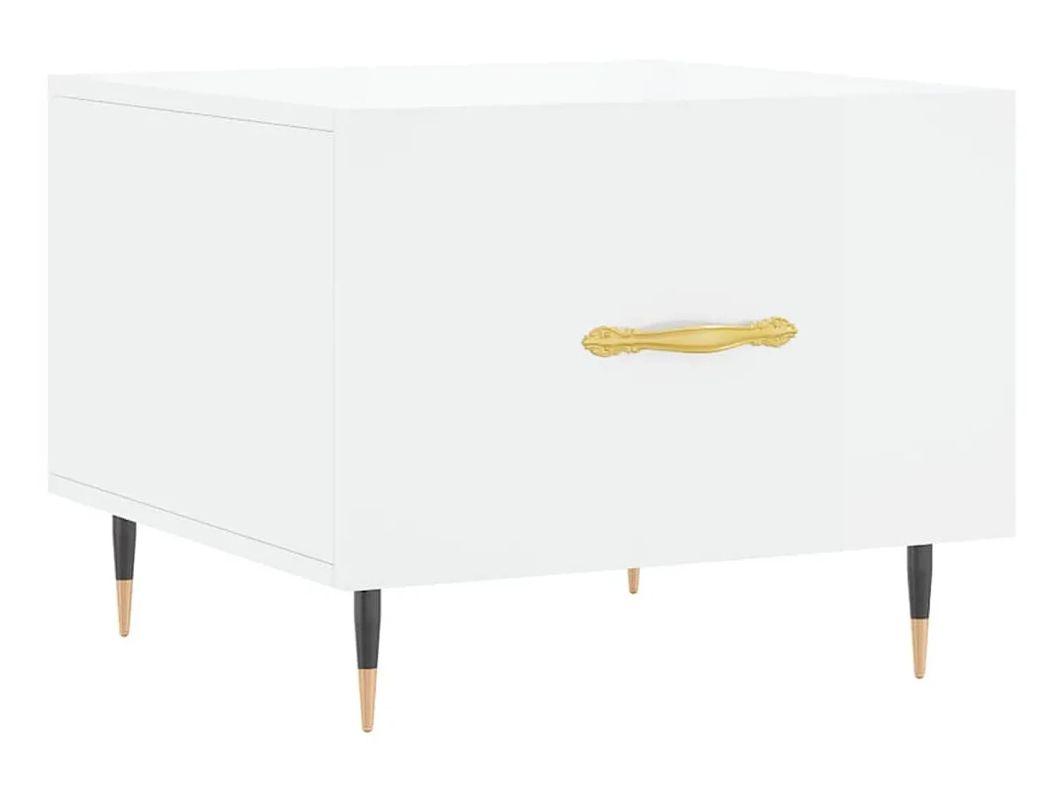 Mesa De Centro| Mesa de centro 50x50x40 cm madeira processada brilhante PT692669 Branco