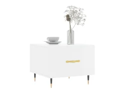 Mesa De Centro| Mesa de centro 50x50x40 cm madeira processada brilhante PT692669 Branco