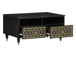 Mesa de centro 80x54x40 cm madeira de mangueira maciça PT351073^ Mesa De Centro