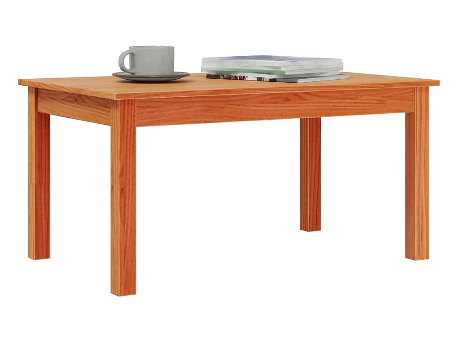 Mesa De Centro* Mesa de centro 80x50x40 cm madeira pinho maciça cera PT890627 Castanho