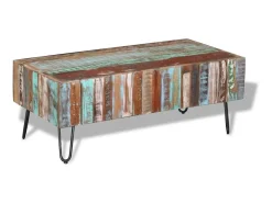 Mesa De Centro| Mesa de centro 100x50x38 cm madeira reciclada maciça PT244035 Multicor