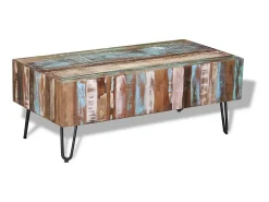 Mesa De Centro| Mesa de centro 100x50x38 cm madeira reciclada maciça PT244035 Multicor
