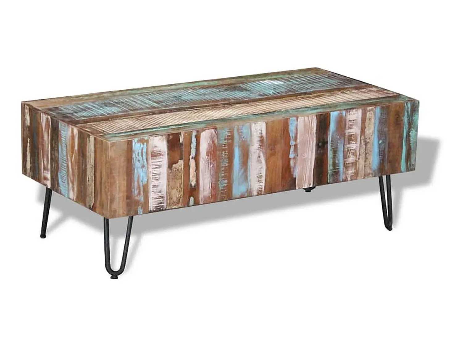 Mesa De Centro| Mesa de centro 100x50x38 cm madeira reciclada maciça PT244035 Multicor