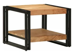 Mesa De Centro|vidaxl Mesa de centro 50x50x38 cm madeira de acácia maciça Natural claro