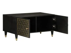 Mesa De Centro| Mesa de centro 80x50x40 cm madeira de mangueira maciça PT729131 Preto