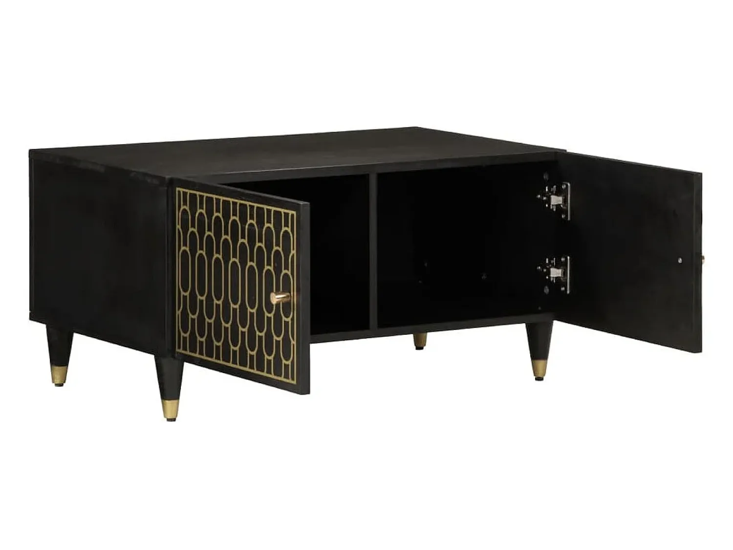 Mesa De Centro| Mesa de centro 80x50x40 cm madeira de mangueira maciça PT729131 Preto