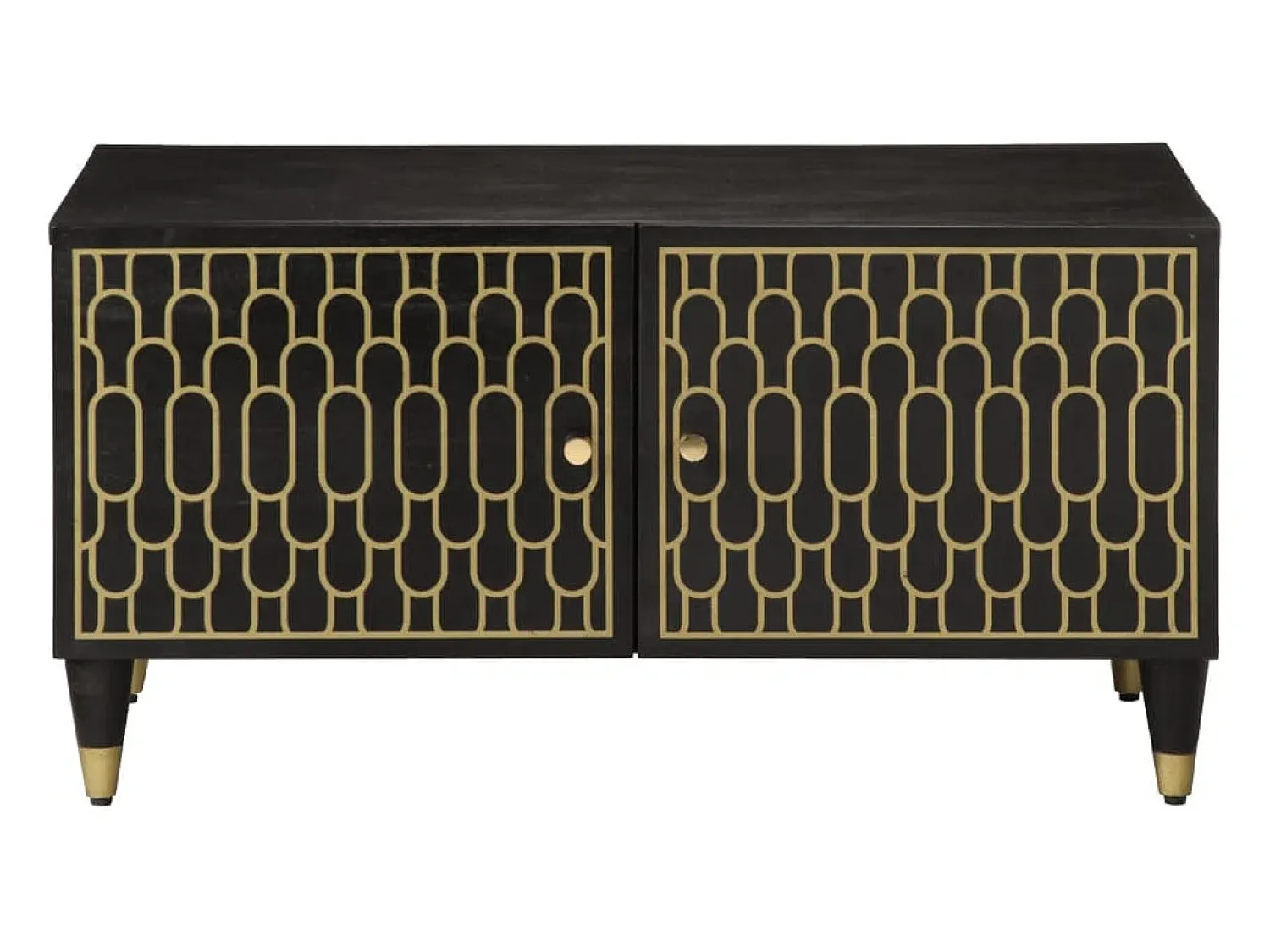 Mesa De Centro| Mesa de centro 80x50x40 cm madeira de mangueira maciça PT729131 Preto