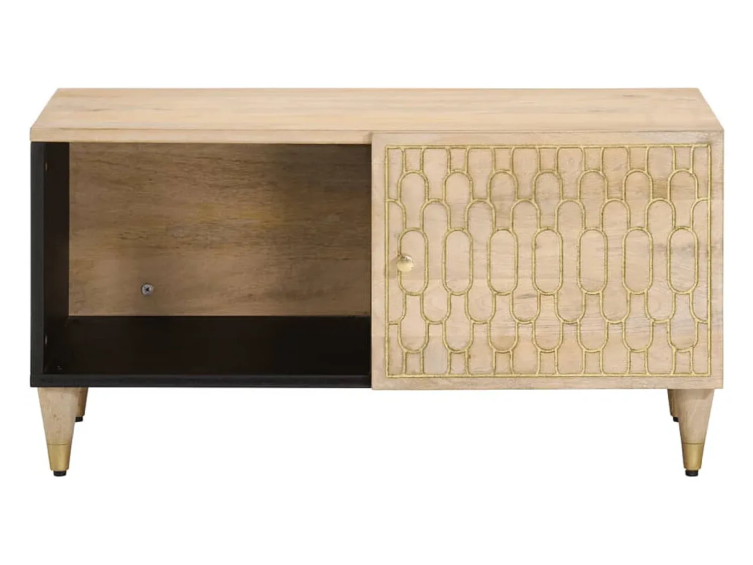 Mesa de centro 80x50x40 cm madeira de mangueira maciça PT791567^ Mesa De Centro