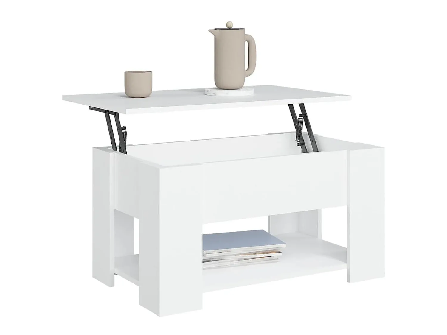 Mesa de centro 79x49x41 cm madeira processada PT306498 Branco