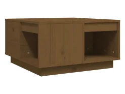 Mesa De Centro|vidaxl Mesa de centro 60x61x32,5 cm madeira pinho maciça castanho-mel Natural claro