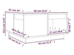 Mesa De Centro|vidaxl Mesa de centro 60x61x32,5 cm madeira pinho maciça castanho-mel Natural claro