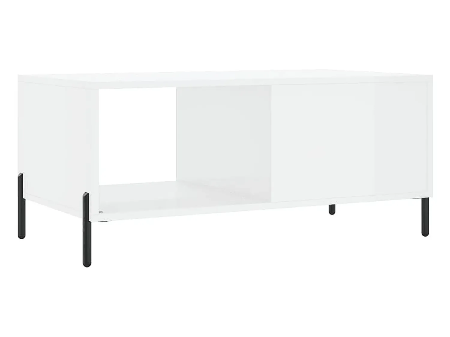 Outlet vidaxl Mesa de centro 90x50x40 cm madeira processada brilhante Branco