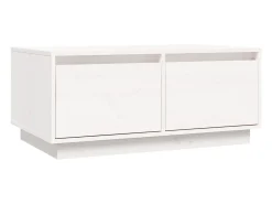 Mesa De Centro|vidaxl Mesa de centro 80x50x35 cm madeira de pinho maciça Branco
