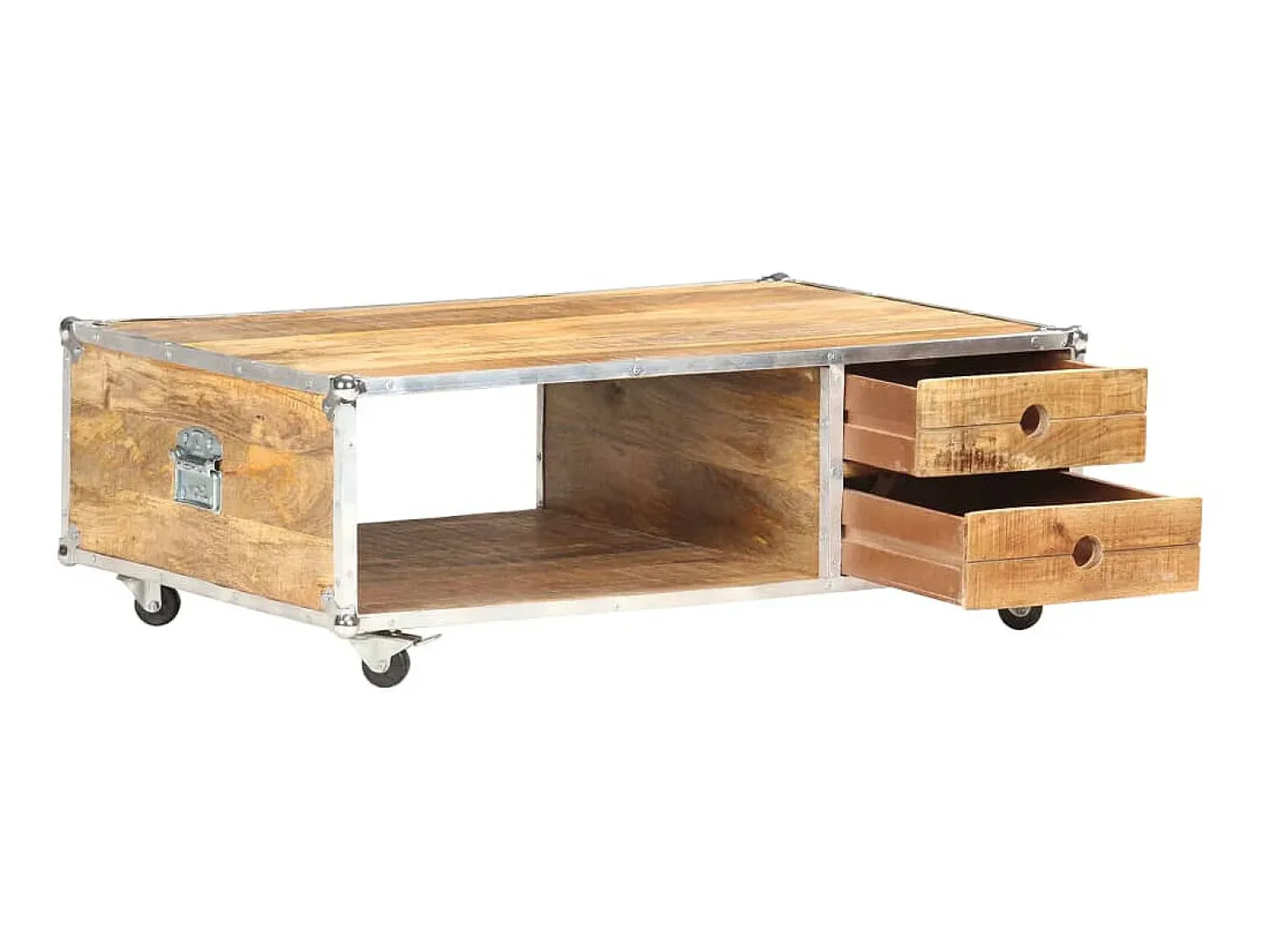 Mesa de centro 89x59x33 cm madeira de mangueira áspera maciça PT943232^ Mesa De Centro