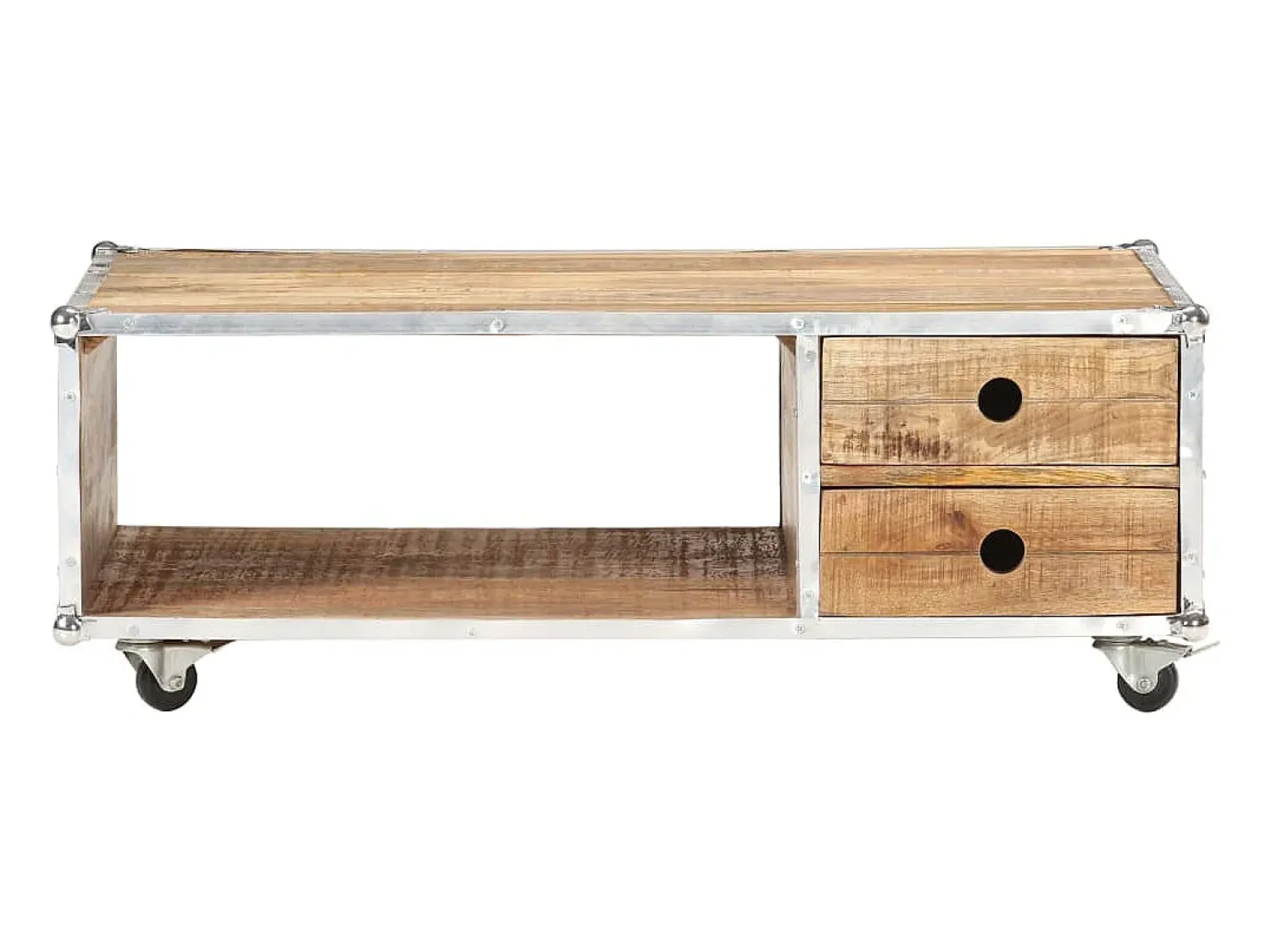 Mesa de centro 89x59x33 cm madeira de mangueira áspera maciça PT943232^ Mesa De Centro