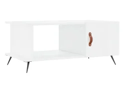 Best Mesa de centro 90x50x40 cm madeira processada brilhante PT748541 Branco