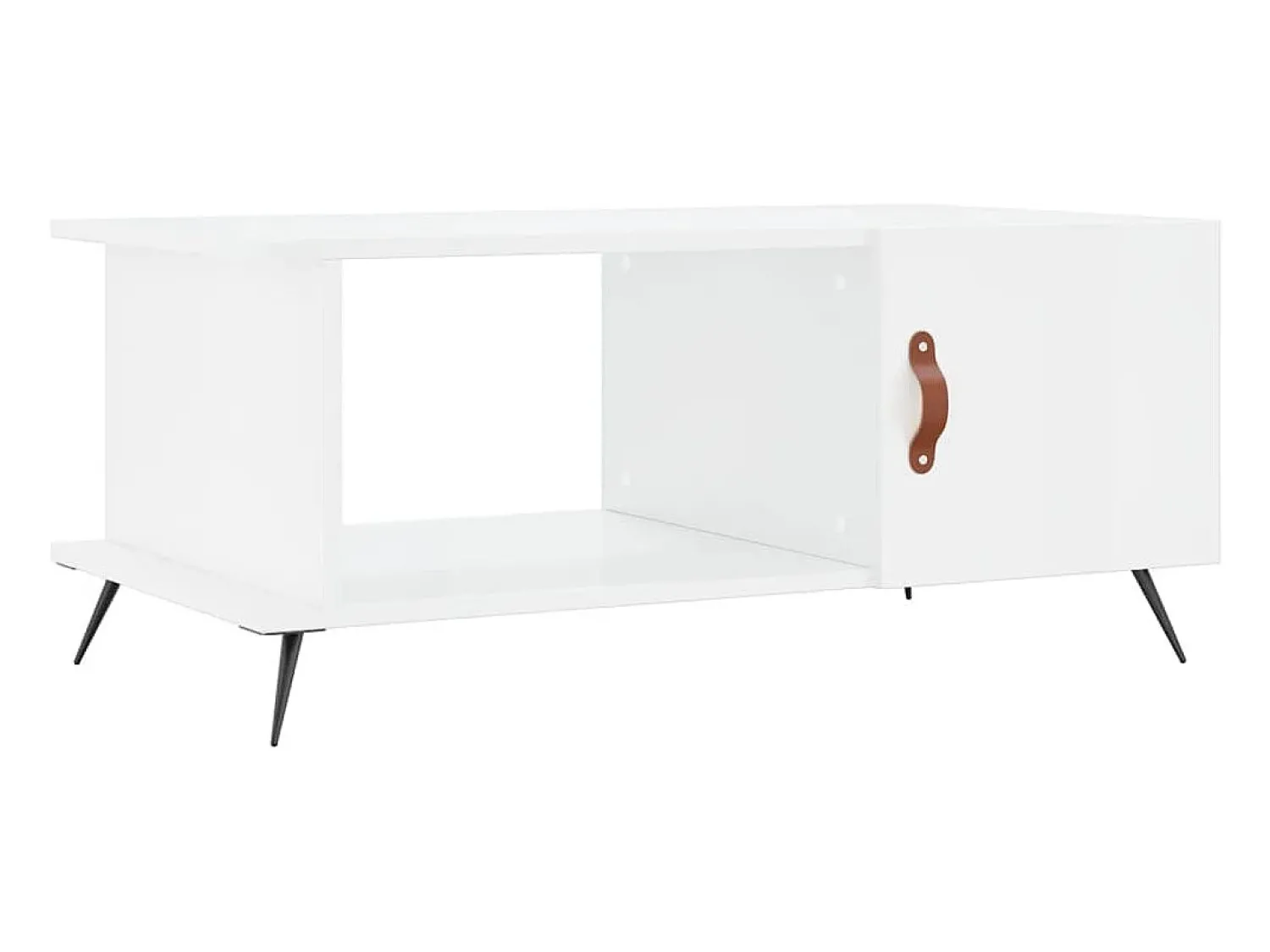 Best Mesa de centro 90x50x40 cm madeira processada brilhante PT748541 Branco