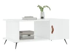 Best Mesa de centro 90x50x40 cm madeira processada brilhante PT748541 Branco