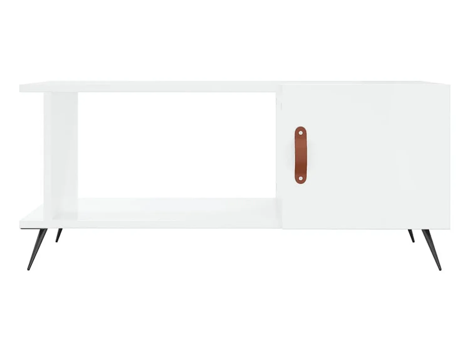 Best Mesa de centro 90x50x40 cm madeira processada brilhante PT748541 Branco